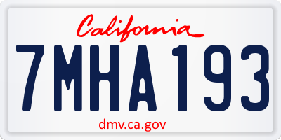 CA license plate 7MHA193