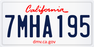 CA license plate 7MHA195