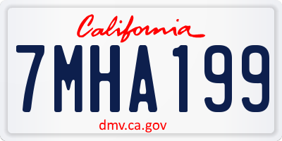 CA license plate 7MHA199