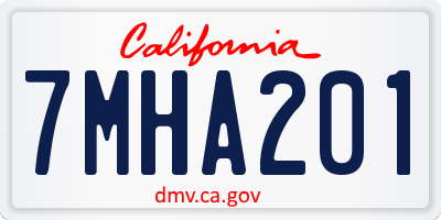 CA license plate 7MHA201