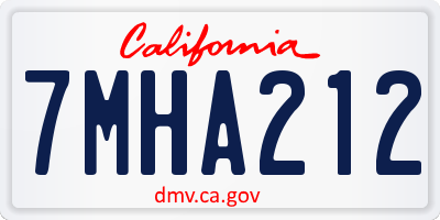 CA license plate 7MHA212