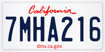 CA license plate 7MHA216