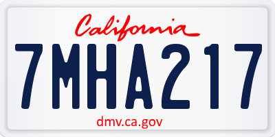 CA license plate 7MHA217