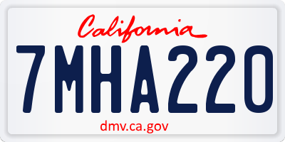 CA license plate 7MHA220