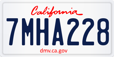 CA license plate 7MHA228