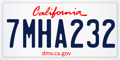 CA license plate 7MHA232