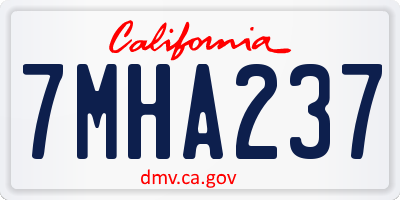 CA license plate 7MHA237