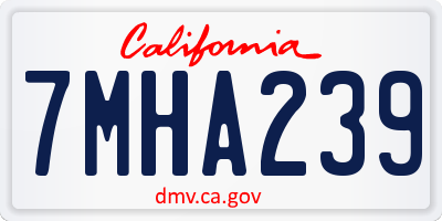 CA license plate 7MHA239