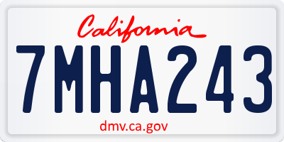 CA license plate 7MHA243