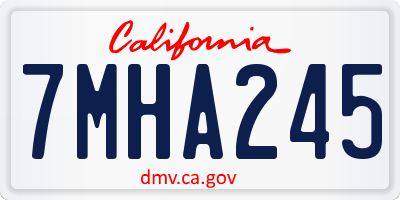 CA license plate 7MHA245
