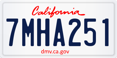CA license plate 7MHA251