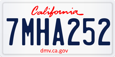 CA license plate 7MHA252