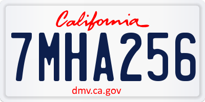 CA license plate 7MHA256