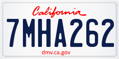 CA license plate 7MHA262