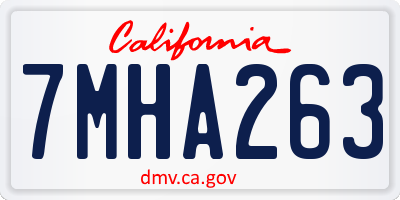 CA license plate 7MHA263