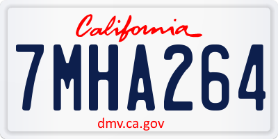 CA license plate 7MHA264