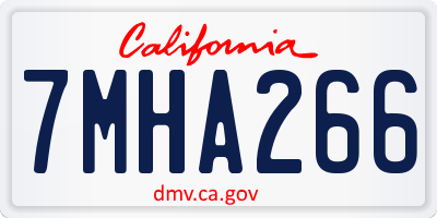 CA license plate 7MHA266