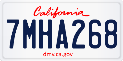 CA license plate 7MHA268