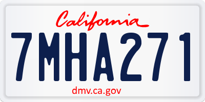 CA license plate 7MHA271