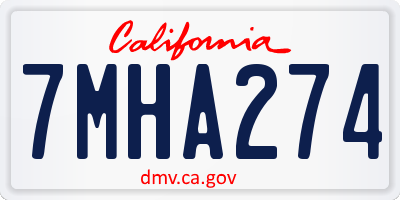 CA license plate 7MHA274