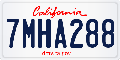 CA license plate 7MHA288