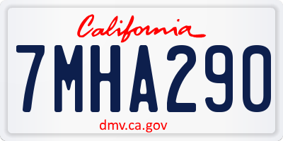 CA license plate 7MHA290
