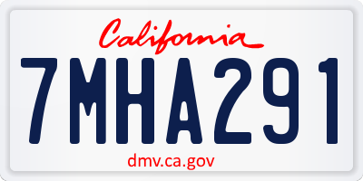 CA license plate 7MHA291