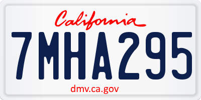 CA license plate 7MHA295
