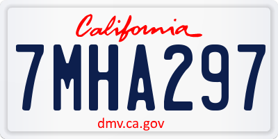 CA license plate 7MHA297