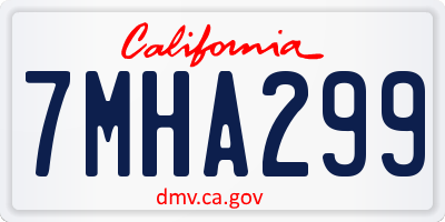 CA license plate 7MHA299