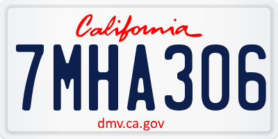 CA license plate 7MHA306