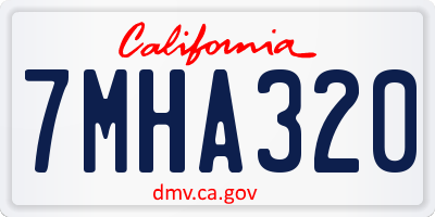 CA license plate 7MHA320