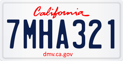 CA license plate 7MHA321