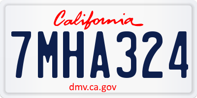 CA license plate 7MHA324