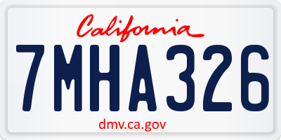 CA license plate 7MHA326