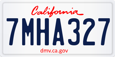 CA license plate 7MHA327