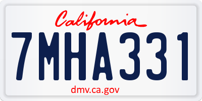 CA license plate 7MHA331