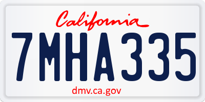 CA license plate 7MHA335