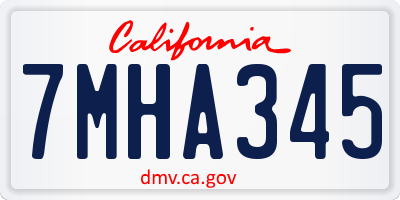 CA license plate 7MHA345