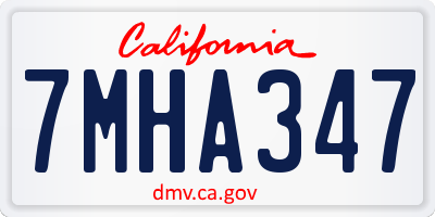 CA license plate 7MHA347