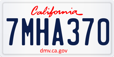 CA license plate 7MHA370