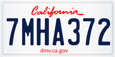 CA license plate 7MHA372