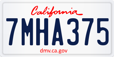 CA license plate 7MHA375