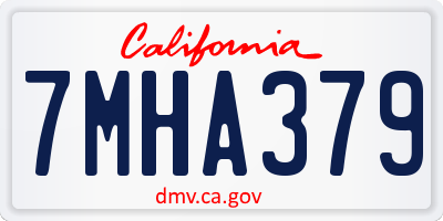 CA license plate 7MHA379