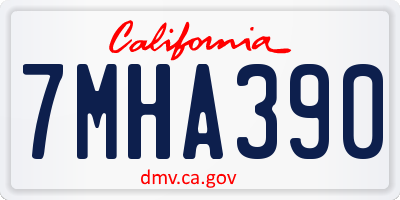 CA license plate 7MHA390