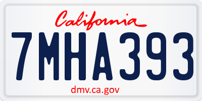 CA license plate 7MHA393