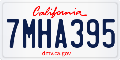 CA license plate 7MHA395