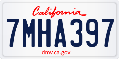 CA license plate 7MHA397