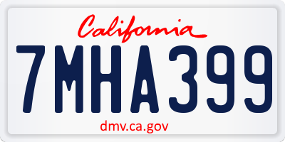 CA license plate 7MHA399