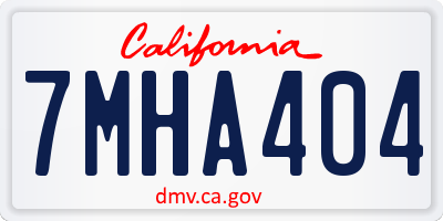 CA license plate 7MHA404